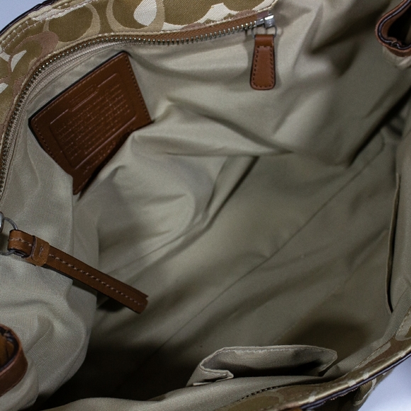 Coach Gold Caramel Signature Tote Handbag F14492 - Picture 2 of 6